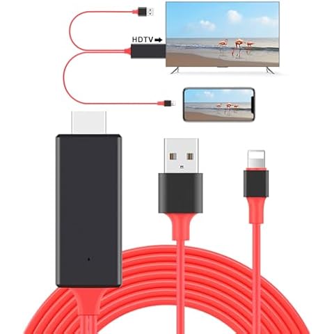 Tsemy Compatible with Phone Pad to HDTV Cable to HDTV Cable for TV Projector 1080P HD Digital AV HDTV Adaptor Connector Cord 6.6ft Plug and Play (Compatible with Phone Connector) Cover