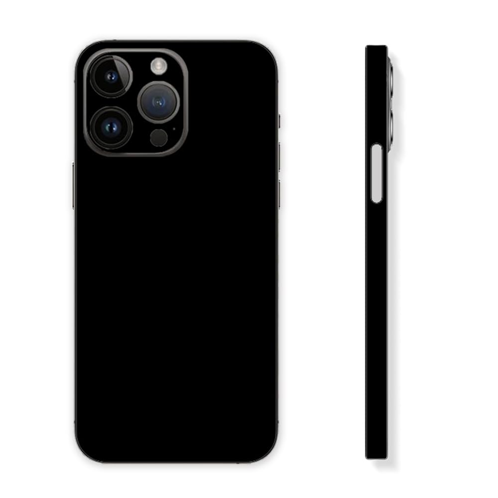 Skin Wrap Compatible with iPhone 15 Pro Max, Vinyl Decal Sticker Cover Protective Film for Phone Back, Camera, Frame (Black)
