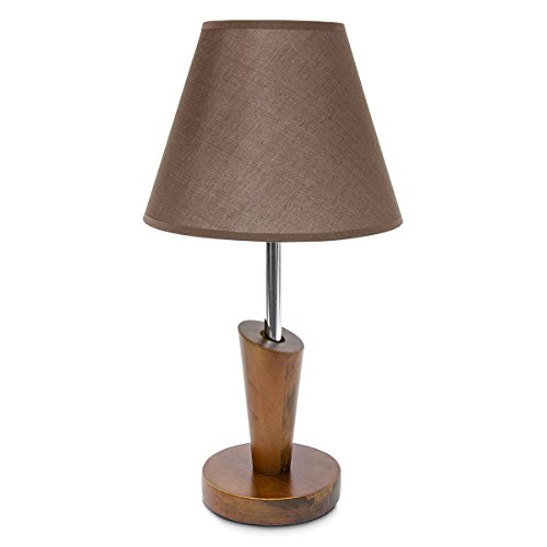 Preisvergleich Produktbild Relaxdays Tischlampe asymmetrisch Stilmix, braun 10018918