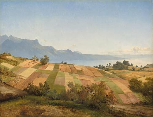 Tableaux peinture sur toile paysage suisse par Alexandre Calame 60x90cm