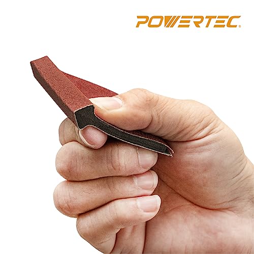 POWERTEC 21 Profile Sander, 10PCs Contour Sanding Grips with Woodworking Angle Sanding Pads for Convex, Concave & Detail Sanding, Sanding Tool for Wood Trim, Auto Body, Art, Crafts - 11PCs (71620) by POWERTEC - Image 5