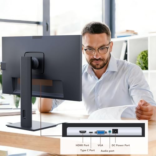 Image of 24 Inch Touchscreen Monitor, IPS FHD1920x1080P PC Display with Camera, HDMI VGA Port, 10-Point Touch Computer Monitor for Business & Gaming, VESA