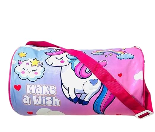 Uni-Corn Duffle Bag for Girls | Travel Duffel with Shoulder Strap | Overnight Gym Bag for Kids | Waterproof, Lightweight & Durable (Uni-Corn_3)