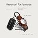 KeySmart Air - AirTag Keychain Key Holder, Compatible with Apple AirTag Holder, Key Organizer Keychains, Case for Air Tag Key Chain, Key Ring, Air Tags Not Included - Brown Leather