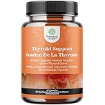 Potent Herbal Thyroid Support Complex - Iodine Thyroid Supplement with L Tyrosine Bladderwrack Kelp Selenium and Ashwagandha - Energy Metabolism Supplement for Thyroid Health - 60 Capsules