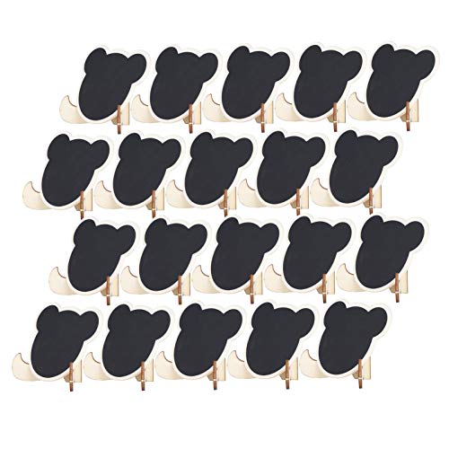20pcs Mini Chalkboards Signs with Easel Stand, Bear Shaped Chalkboard Signs Place Card Holder for Weddings, Birthday Parties, Event Decoration