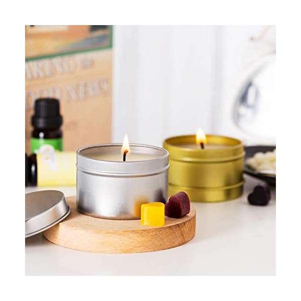 McNory Kerzenherstellung ZubehÃ¶r,DIY Duftkerze Geschenke Set mit 50 Kerzendochte Wick und 2pcs Edelstahl Docht Feste Halterung fÃ¼r Kerzenherstellung,8 Dosen – Bild 7