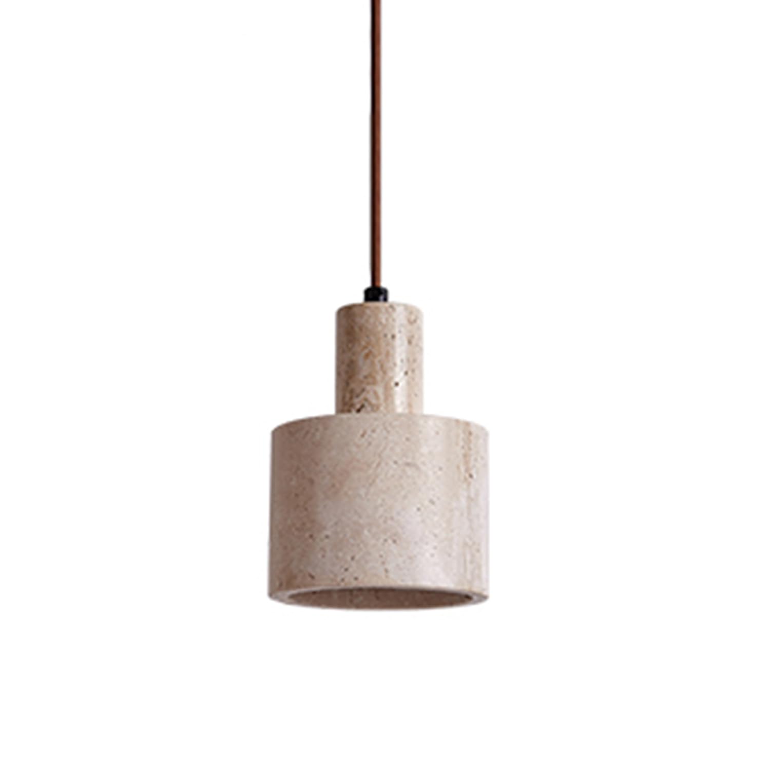 MTNROO Nordic Style Travertine Pendant Lights for Indoor Small E27 Single Head Hanging Light Personalized Cylinder-Shaped Chandelier Mid Century Wabi-sabi Style Lighting Fixture for Home Bar