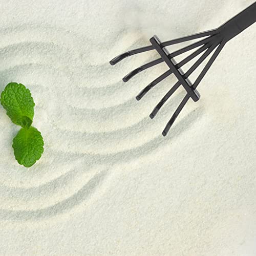 NUOBESTY 6Pcs Zen Garden Rake Set, Mini Black Sand Rakes Zen Garden Accessories Feng Shui Gardening Supplies for Desk Sand Tray, Tabletop Patterns, Office Desk Decor