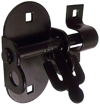 4 Black Oval Padbolt Gate Latch