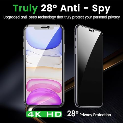 Image of AIBEX Privacy Tempered Glass for Apple iPhone 11 / Apple iPhone XR| 9H Hardness | Anti-Spy Screen Guard | Anti-Fingerprint | Edge-to-Edge Privacy Protection | Bubble-Free Installation