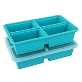 Paquete de 2 recipientes de sopa extra grandes para congelar, bandeja grande de cubitos