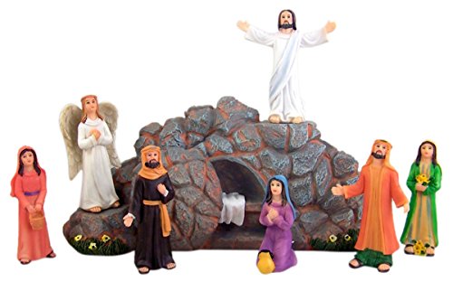 1home Religious Eight Piece Resin Figurine Resurrection of Jesus Christ Statue Set Decoration