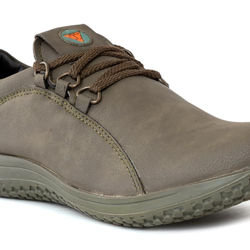 Image of Khadim's Olive Outdoor Casual Sneakers for Men