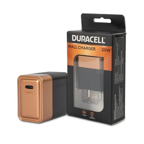 Image of DURACELL 20 Watts Fast Wall Charger Adapter, 1 USB C, Fast Charging Compatible with iPhone, iPad, Samsung Galaxy, Note, Redmi, Mi, Oneplus, Oppo, Vivo Smartphones, DU066