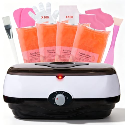 JOSBES Paraffin Wax Machine for Hands and Feet 5000ml Large Capacity Paraffin Bath 1800g Paraffin Wax Warmer Kit with Accessories Moisturising for Dry Cracked Skin Home Spa Gift (Black)