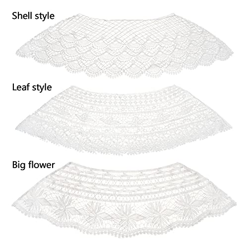 Image of 3 Pcs Women's Vintage Crochet Knit Floral Cape Shawls Shrug Bolero Bridal Poncho White Collar