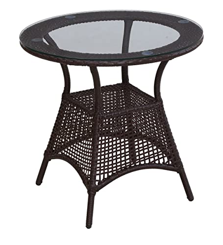 Image of Anaya Decor D-8 Chairs Table Set 4+1 Wicker Patio Furniture Sets 4 Chair and 1 Table with Cushions for Garden Balcony Bedroom Powder Coated Frame Uv Protected Wicker (Brown+Beige)