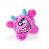 FCCUM Squeaky Plush Dog Ball, Dental Care, Skin-Friendly and Soft and Relieve Stress, Little Monster Plush Ball Toy Suitable for All Breeds (Rose Red, Small)