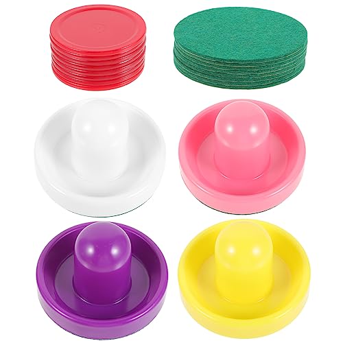 OHPHCALL 1Set Tabletop Hockey Pucks Pushers Ice Hockey Paddles Includes Felt Pads Balls Air Hockey Supplies for Indoor Fun