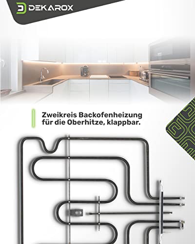 DEKAROX Oberhitze Heizelement Heizung 1300+1600W 230V passend für Miele 7511681 7511680 IRCA 9011R461 für Backofen Herd