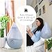 Crane Teardrop Ultrasonic Cool Mist Baby Humidifier for Nursery, Essential Oil Diffuser, Adjustable Settings, Auto Shut-Off, Grey, 0.5 Gallon