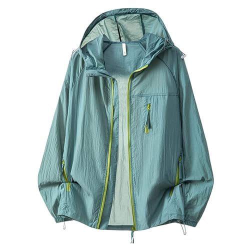 Generisch Abbigliamento protettivo da uomo, leggero, traspirante, con protezione solare, comodo, vestibilità larga, a maniche lunghe, alla moda, per il tempo libero, classico, tinta unita, O blu., M