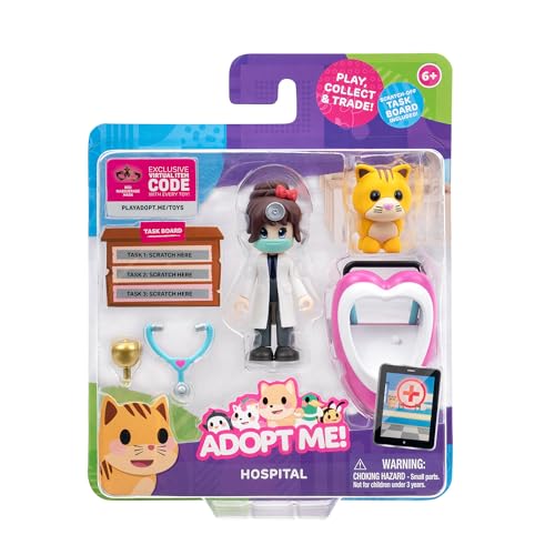 Adopt Me! Pack Dr Heart et Son ami Le Chat Roux, Vague 1 - Meilleur Jeu en Ligne - Jouets pour Enfants Amusants à Collectionner mettant en Vedette tes Animaux...