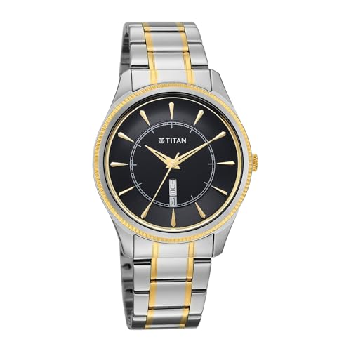 Image of Titan Regalia Allure Classic Day-Date Quartz Analog Stainless Steel Strap Men's Watch