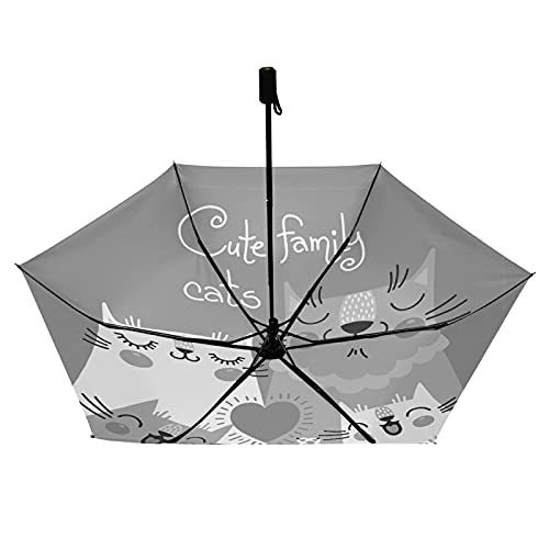 Parapluie pliable résistant et léger avec motif de chats mignons