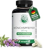 Green Naturals® Mönchspfeffer – Hochdosiert: 20 mg (5:1 Extrakt = 100mg pro Kapsel) – 100% Vegan & ohne Zusätze – 180 Kapseln (6 Monate)