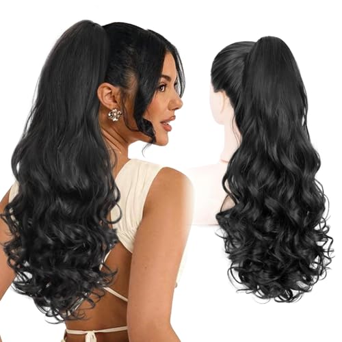 Finler Ponytail Extension, 24 Inch Natural Black...