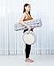 Leewadee Meditation Cushion Set – 1 Round Zafu Meditation Pillow and 1 Square Roll-Up Zabuton Meditation Mat, Pillows Bundle Filled with Eco-Friendly Kapok, Blue White