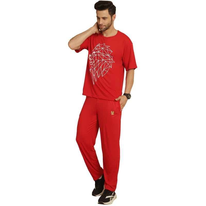 Image of Mack Jonney Printed Round Neck Cotton Oversize Half sleeves Co-ord set Tracksuit For Men-P-MACK52845