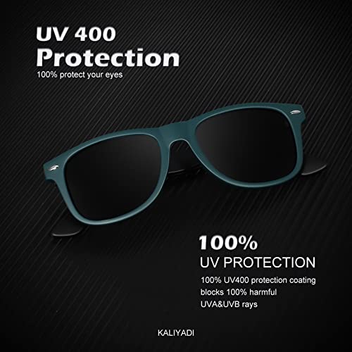 Image of KALIYADI Polarized Sunglasses for Men and Women Matte Finish Sun glasses Color Mirror Lens UV Blocking (3 Pack)