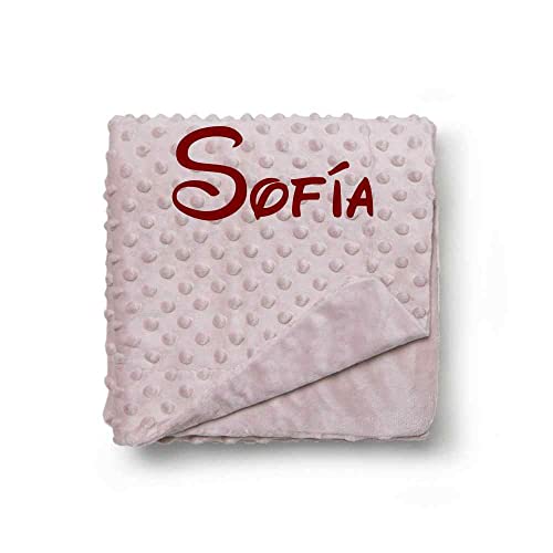 Danielstore Manta Bebe Personalizada con Nombre Bordado Manta Envolvente para Bebés Suave y Confortable para Todas Las Estaciones del Año 0,80 x 1,10 m
