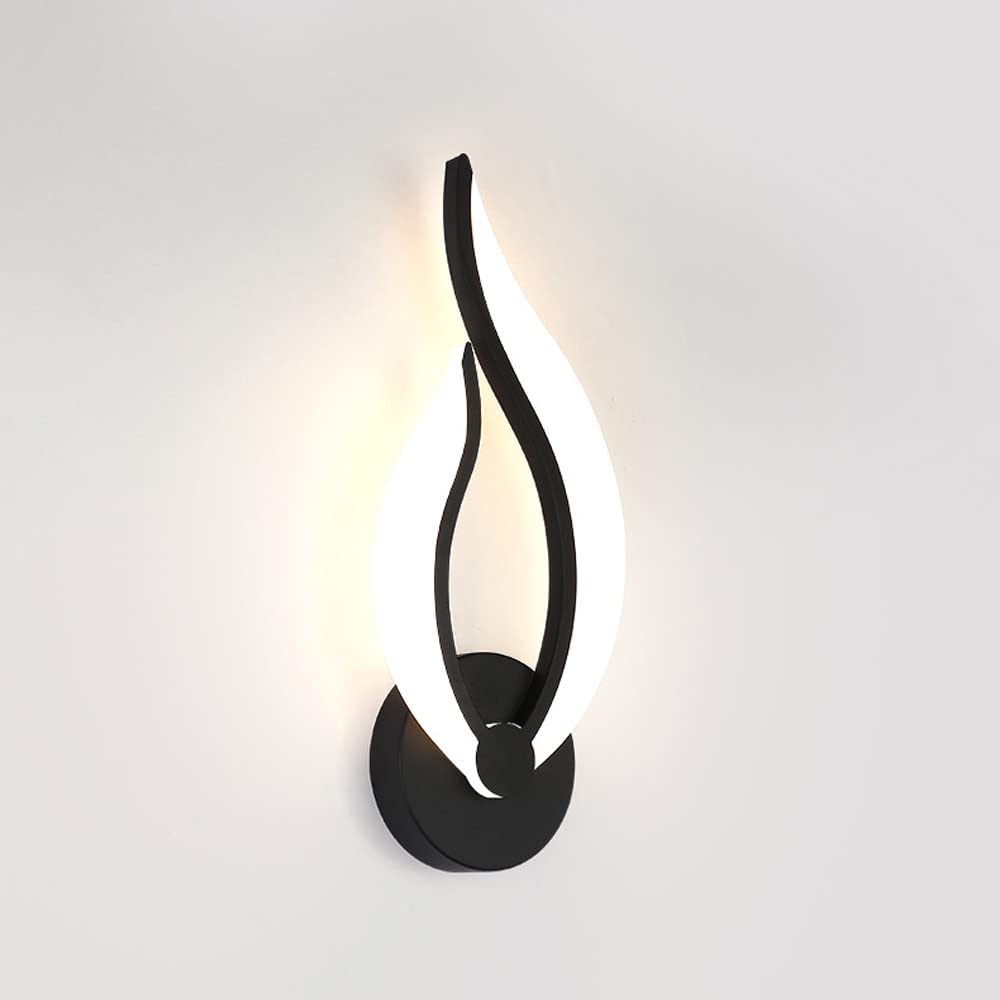 SXECAEPS LED Wall Lamp Flame Shape Acrylic Lighting Fixture Indoor 9W Sconce, Modern Wash Light Night Lamps for Bedroom Bedside Living Room Hotel Restaurant Hallway