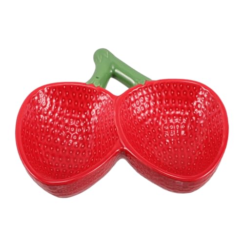 OUNONA Contenitore Per Alimenti in Forma Fragola Piatto in Porcellana Per Insalate e Dessert Ciotola Da Portata Per Frutta e