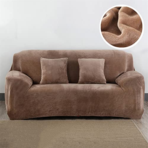 Housse de canapé d'angle réglable et extensible en tissu peluche - 3