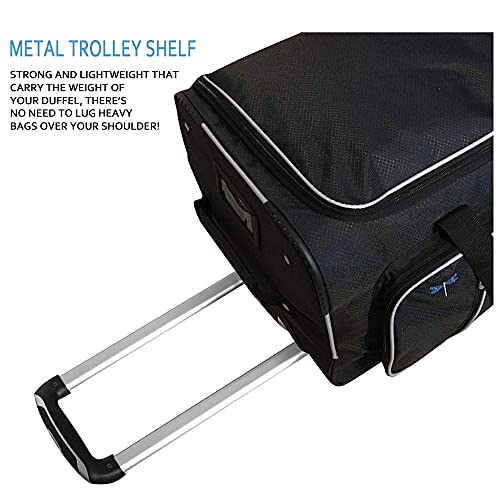 Travolution 23 Inch Dance Garment Rack Duffel-Wheeled,Dream Duffel Travel Carry-On Rolling Bags, Competition Dance Rolling Duffel With Costume Rack Bags, Easy Storage Collapsible Luggage Black/Gray