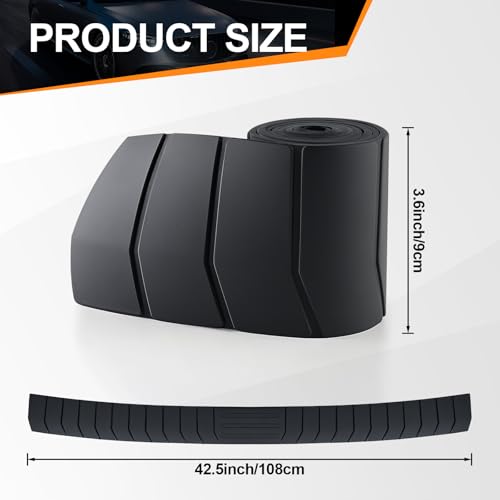 Image of Car Rear Bumper Protector, 41.5inch x3.6inch Car /SUV /Trunk Universal Rubber Anti-Scratch Trunk Exterior Accessories