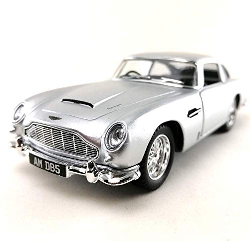 Tirrito 1/38 Die-Cast 1963 Aston Martin DB5 Silver Classic Car Model Car Pull Back Action Hobby Collectible