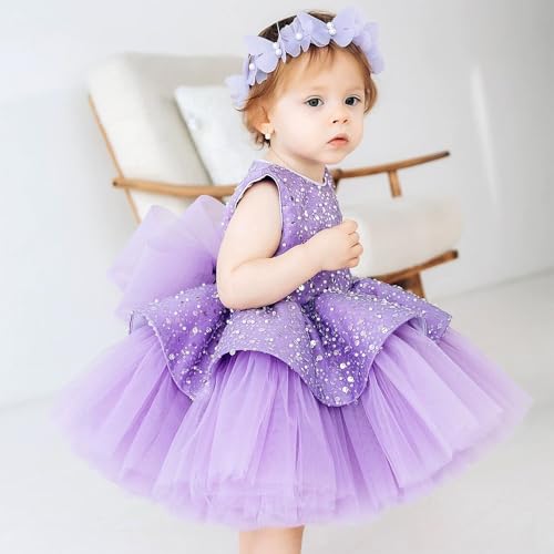 Sequin Baby Girls Pageant Dress Flower Girls Bow Tutu Dress Princess Birthday Party Dresses2