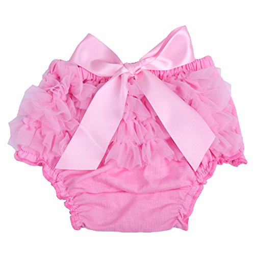 ICObuty Baby Girls Ruffle Bloomer Diaper Cover for Baby Girls Toddlers(Small(0-6month), Pink)
