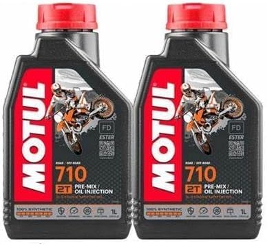 KIT 2LT Olio Miscela Motul 710 2T sintetico pack 2 litri (2x1 lt)