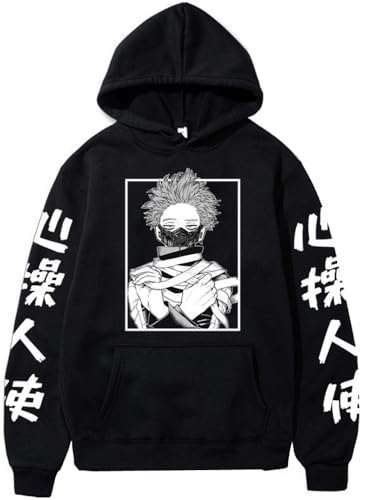 Xuminvty Academia Hitoshi Shinso Hoodie Toga Himiko Deku Pullover Youth Bakugou Hoodie Izuku Midoriya Sweatshirt (US Alpha X-Large Regular Regular Black 2)