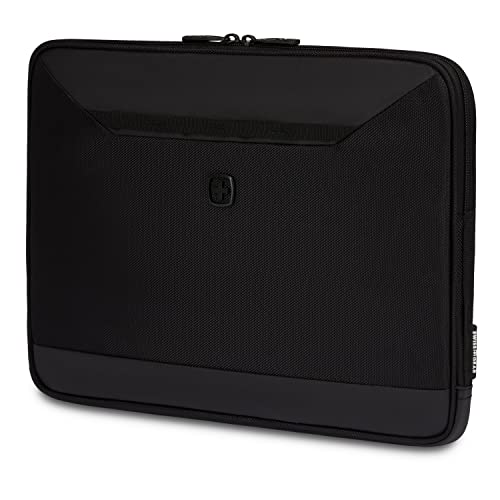 SwissGear Padded Zippered Laptop Sleeve, Micro-Twill Laptop Case with Fleece Lining & Front Webbing