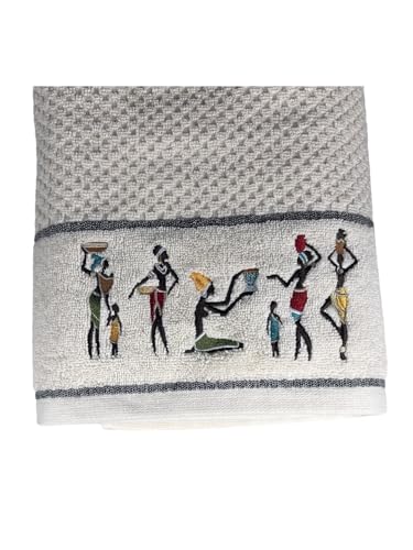 Image of SENSES By Riba Cotton Towel Set 550 GSM - Design 9, 2 Pcs| 1 Bath + 1 Hand Towels Combo | Super Soft, Absorbent, Lightweight, Antimicrobial, Low Linting