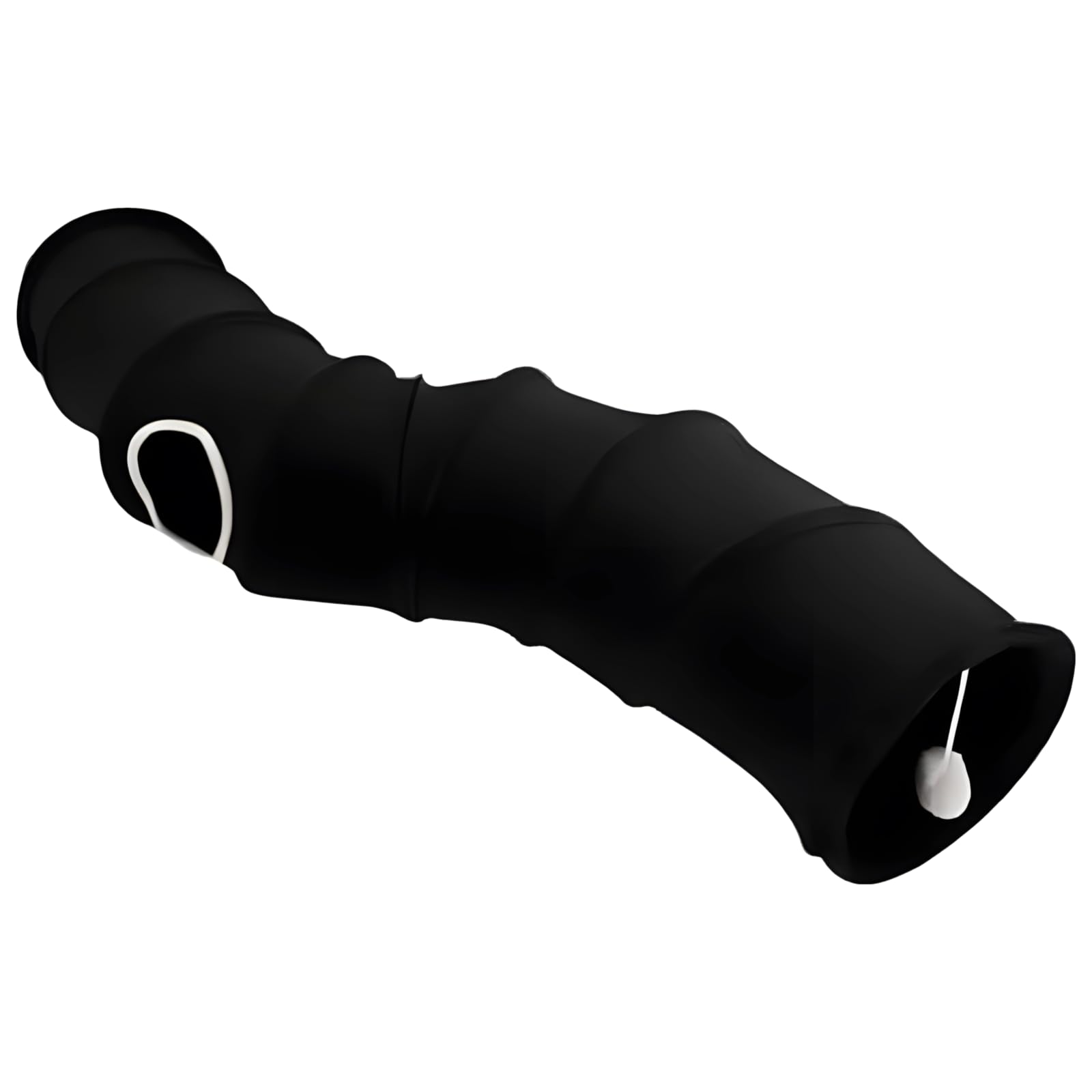 Tunnel per gatti a forma di S, 47.2 in / 120 cm, nero, pieghevole, in pelle scamosciata, per interni, con palla sospesa, tunnel interattivo per gattini, piccoli animali domestici