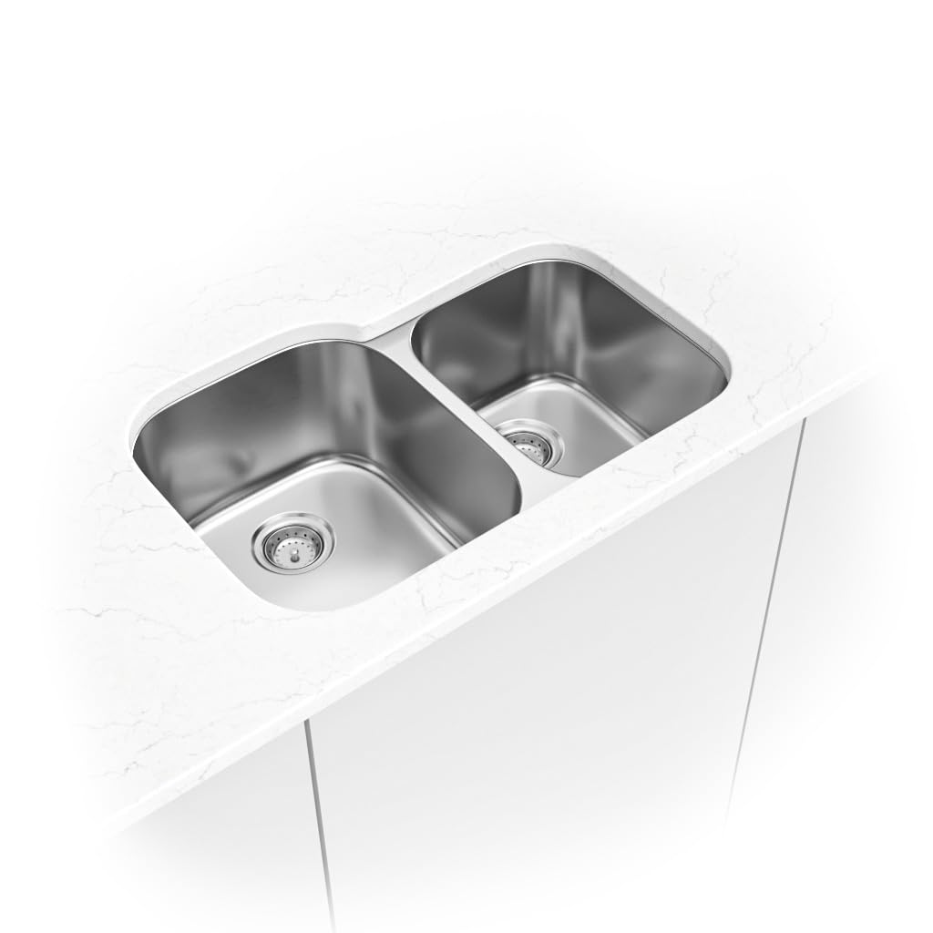 MSI 31 inch Undermount 60/40 Double Bowl 18 Gauge Stainless Steel